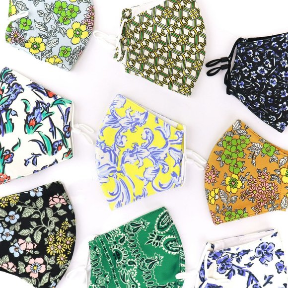 Tory Burch Floral Two Layer Adjustable Mask Face Cover Pick one - Picture 1 of 16